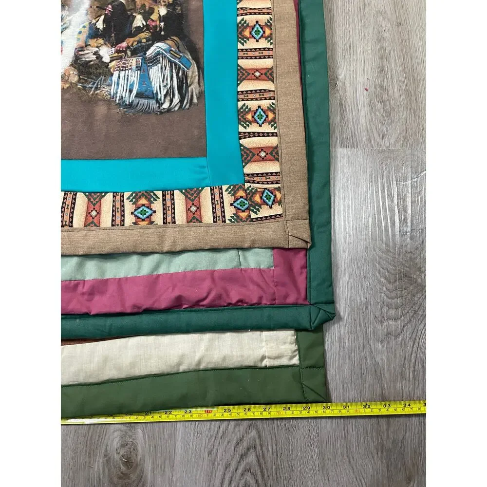 Set of 3 The‎ Mountain Art Wall Hangings Quilted Cotton Tapestry Panels